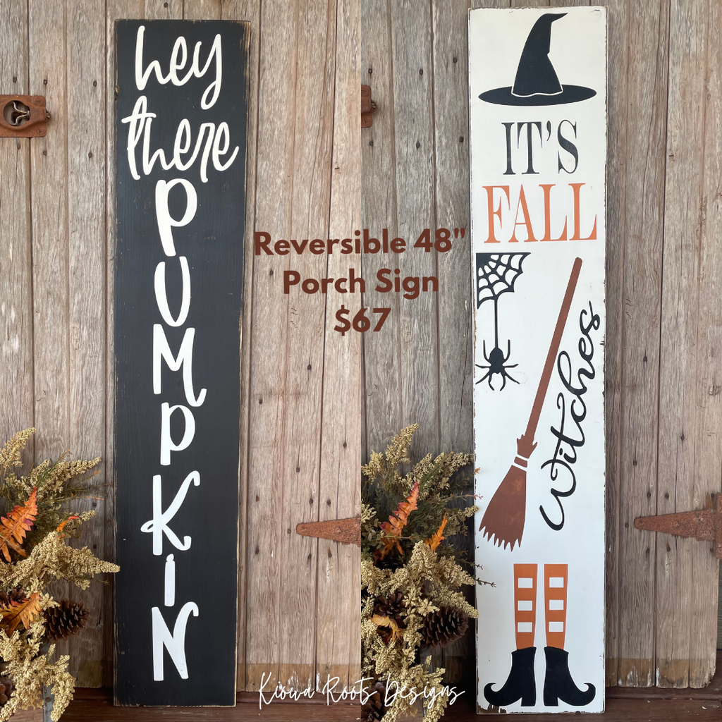 reversible fall/halloween porch sign